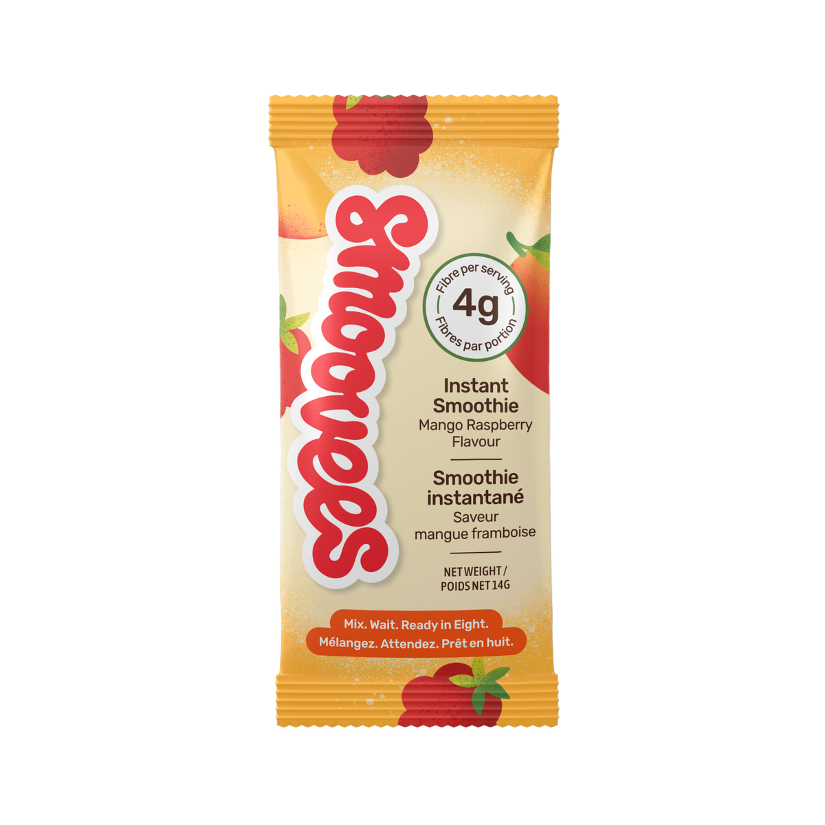 A Smoovees Mango Raspberry sachet