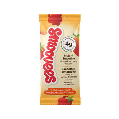 A Smoovees Mango Raspberry sachet
